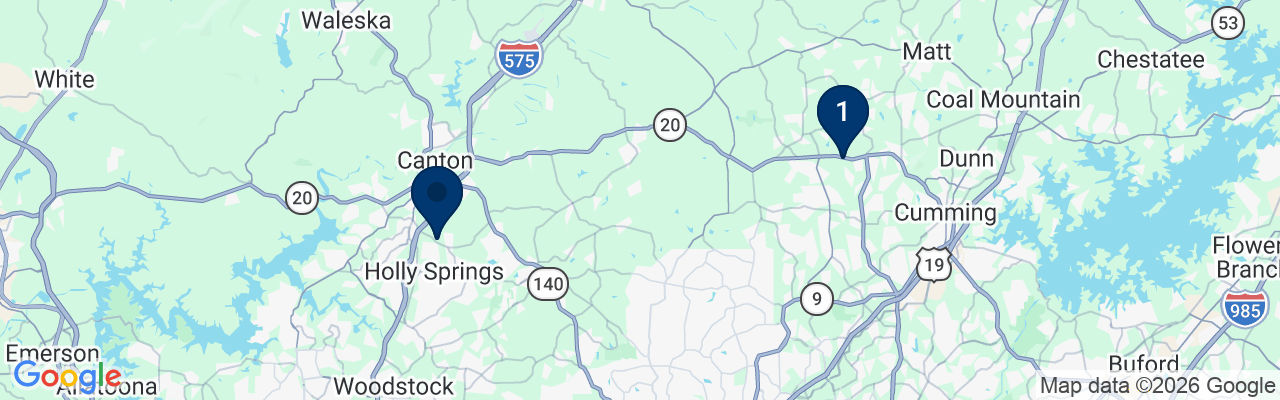 Map showing facility locations