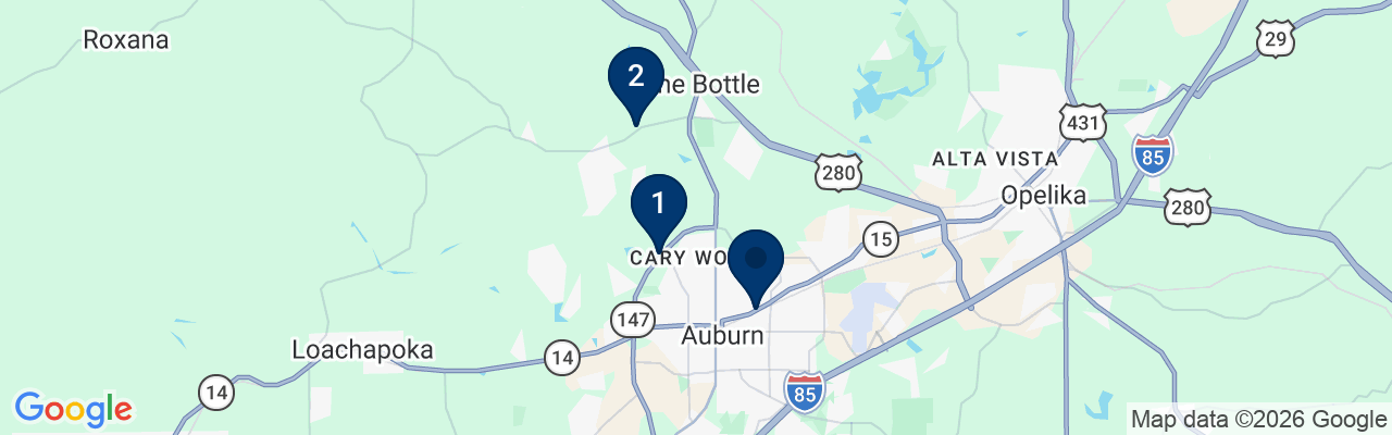 Map showing facility locations