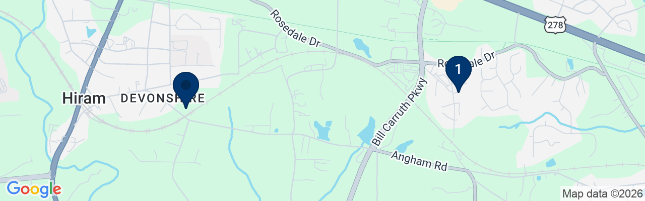 Map showing facility locations